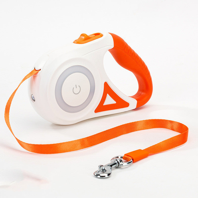 Retractable Dog Leash with Collar – Automatic Lock & Spotlight for Small & Medium Pets