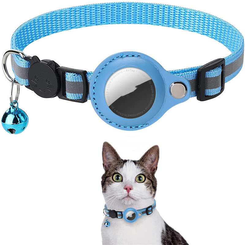 Reflective Airtag Pet Collar – Waterproof Nylon Dog & Cat Collar with Holder