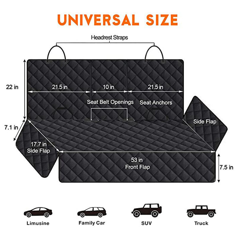 Waterproof Dog Car Seat Cover – Rear Seat Load Pad, Dirt-Resistant & Universal Fit