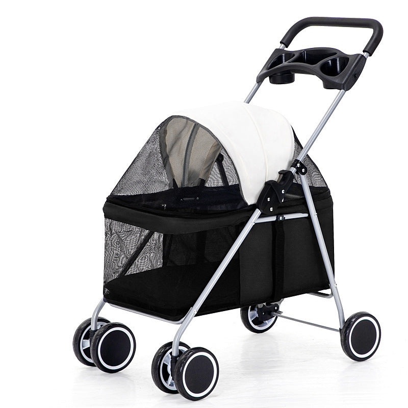 Lightweight Foldable Pet Stroller – Dog, Cat & Rabbit Travel Trolley with Easy Setup