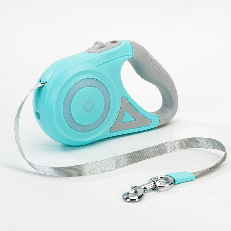 Retractable Dog Leash with Collar – Automatic Lock & Spotlight for Small & Medium Pets