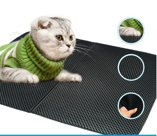 Waterproof Cat Litter Mat – Double Layer EVA Trapping Pad, Easy Clean & Non-Slip