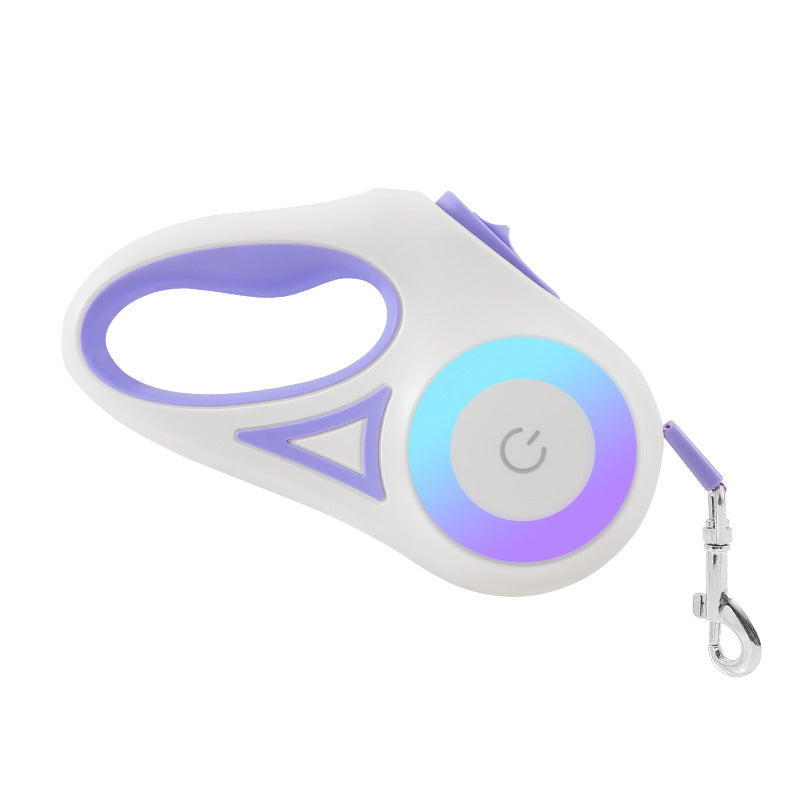 Retractable Dog Leash with Collar – Automatic Lock & Spotlight for Small & Medium Pets