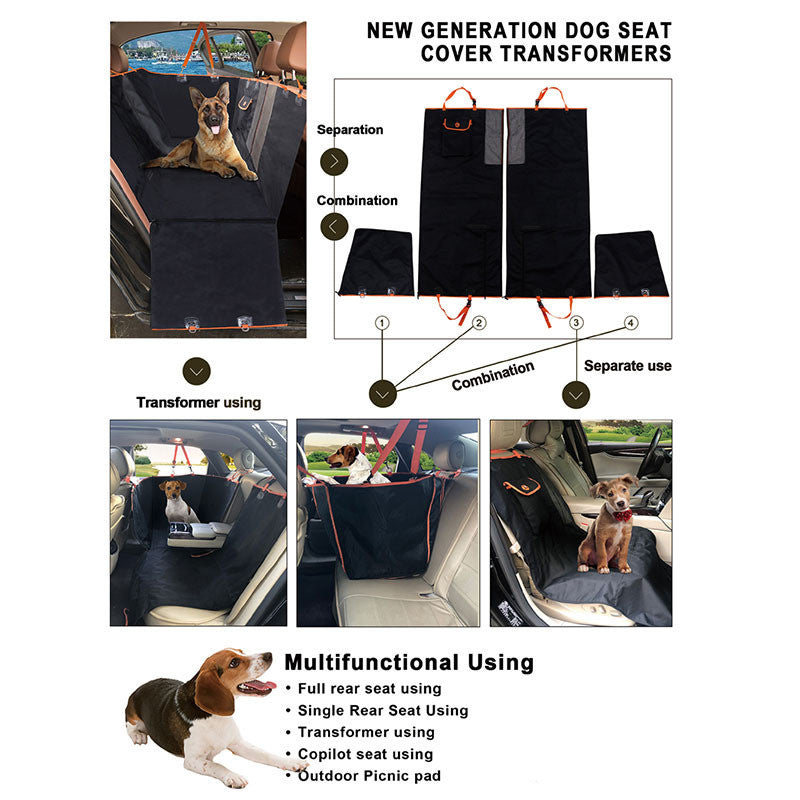 Waterproof Dog Car Seat Cover – Rear Backseat Pet Mat, Nonslip & Scratch-Resistant