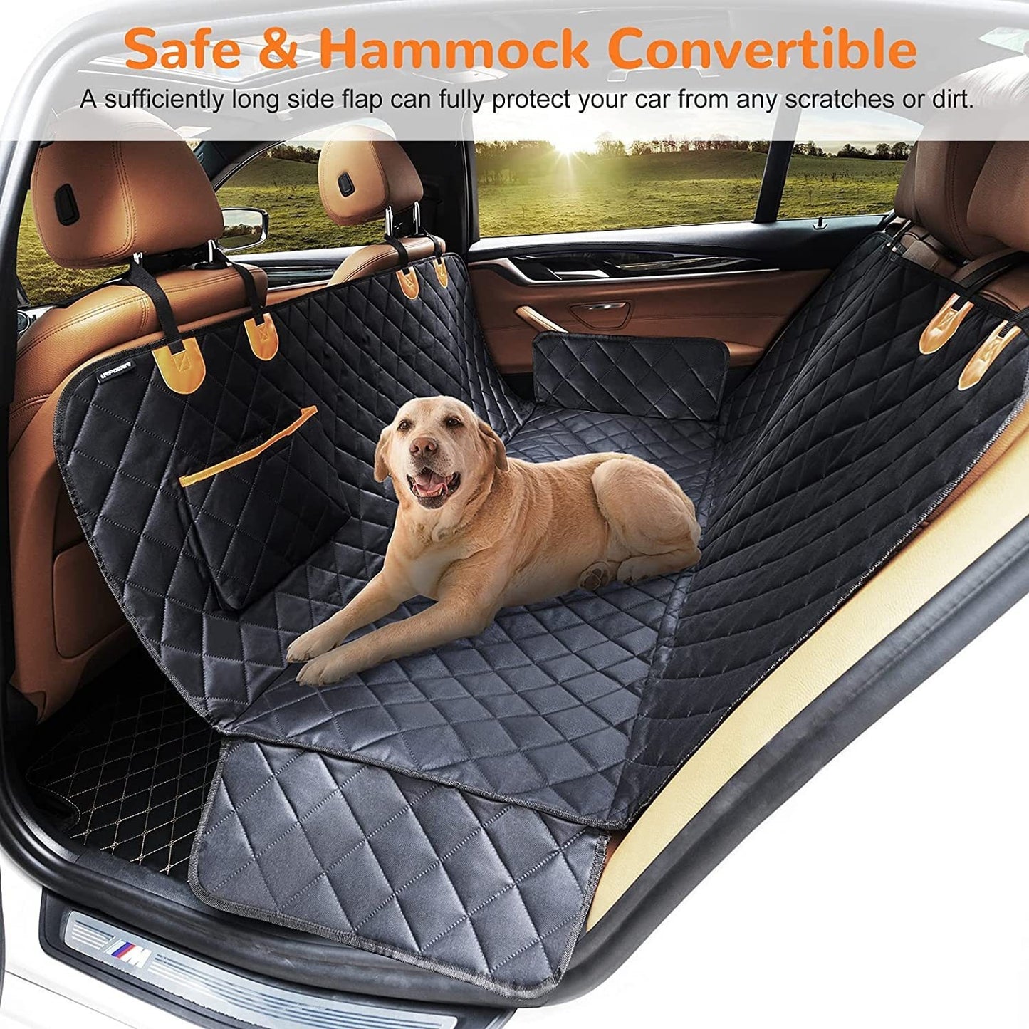 Pet Car Travel Rear Seat Cushion – Waterproof Dog Travel Bed and Protector