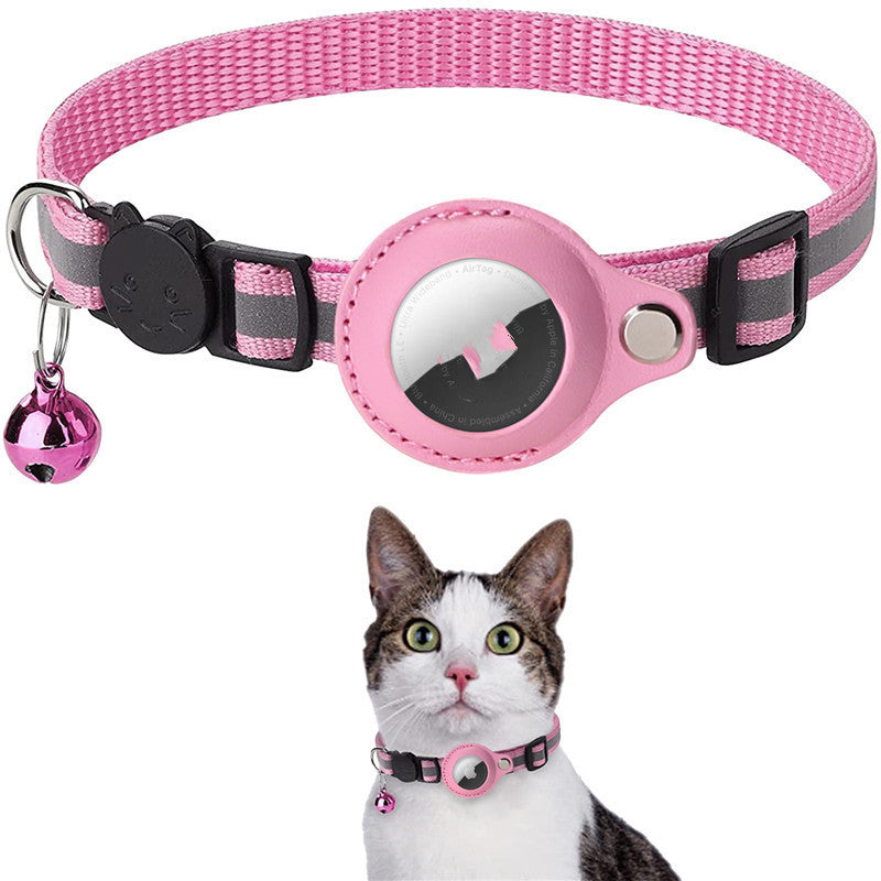 Reflective Airtag Pet Collar – Waterproof Nylon Dog & Cat Collar with Holder