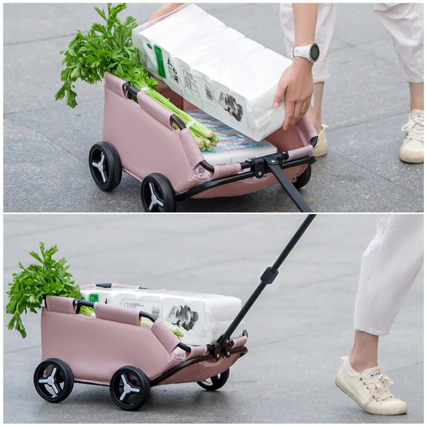 Portable Foldable Pet Stroller – Dog & Cat Travel Trolley with Storage