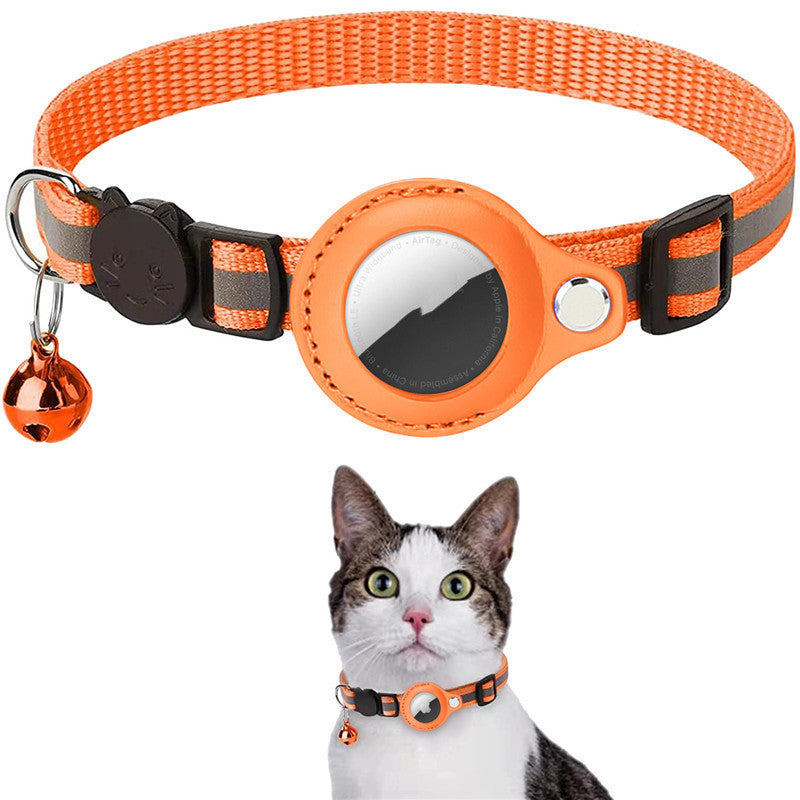 Reflective Airtag Pet Collar – Waterproof Nylon Dog & Cat Collar with Holder