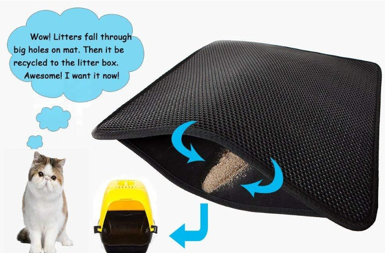 Waterproof Cat Litter Mat – Double Layer EVA Trapping Pad, Easy Clean & Non-Slip