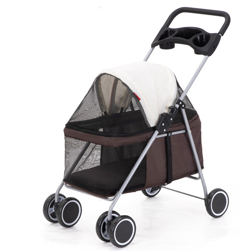 Lightweight Foldable Pet Stroller – Dog, Cat & Rabbit Travel Trolley with Easy Setup