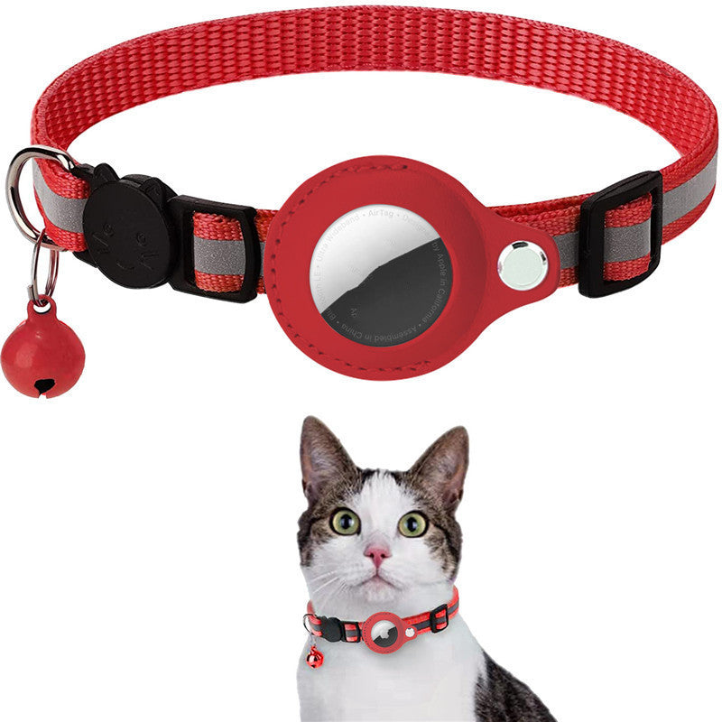 Reflective Airtag Pet Collar – Waterproof Nylon Dog & Cat Collar with Holder
