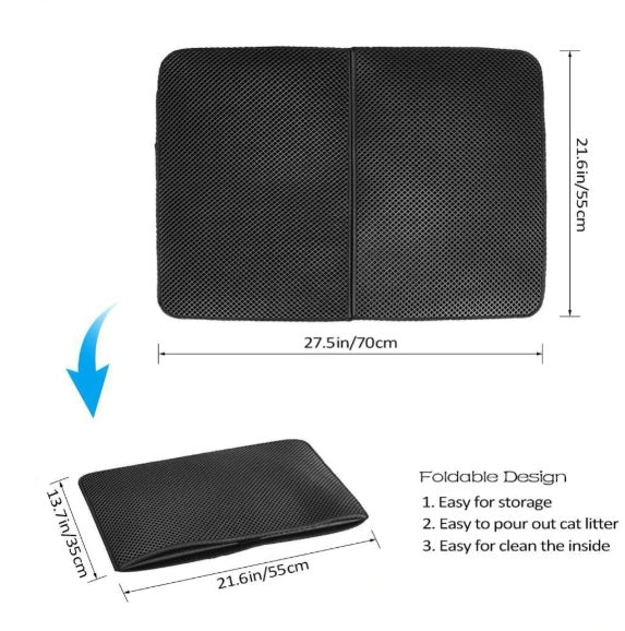 Waterproof Cat Litter Mat – Double Layer EVA Trapping Pad, Easy Clean & Non-Slip
