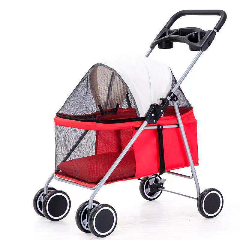 Lightweight Foldable Pet Stroller – Dog, Cat & Rabbit Travel Trolley with Easy Setup
