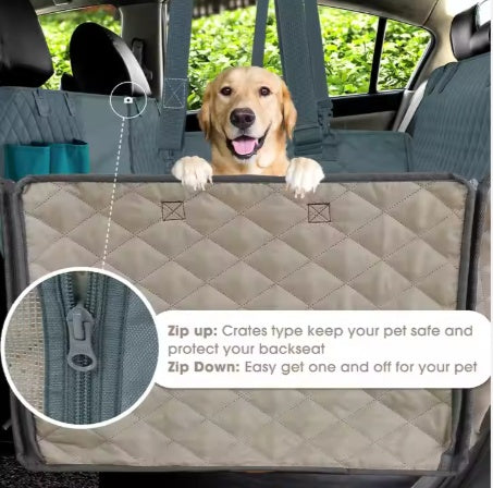 Pet Car Seat Cover Hammock – Waterproof, Durable, Nonslip Rear Protector for Dogs