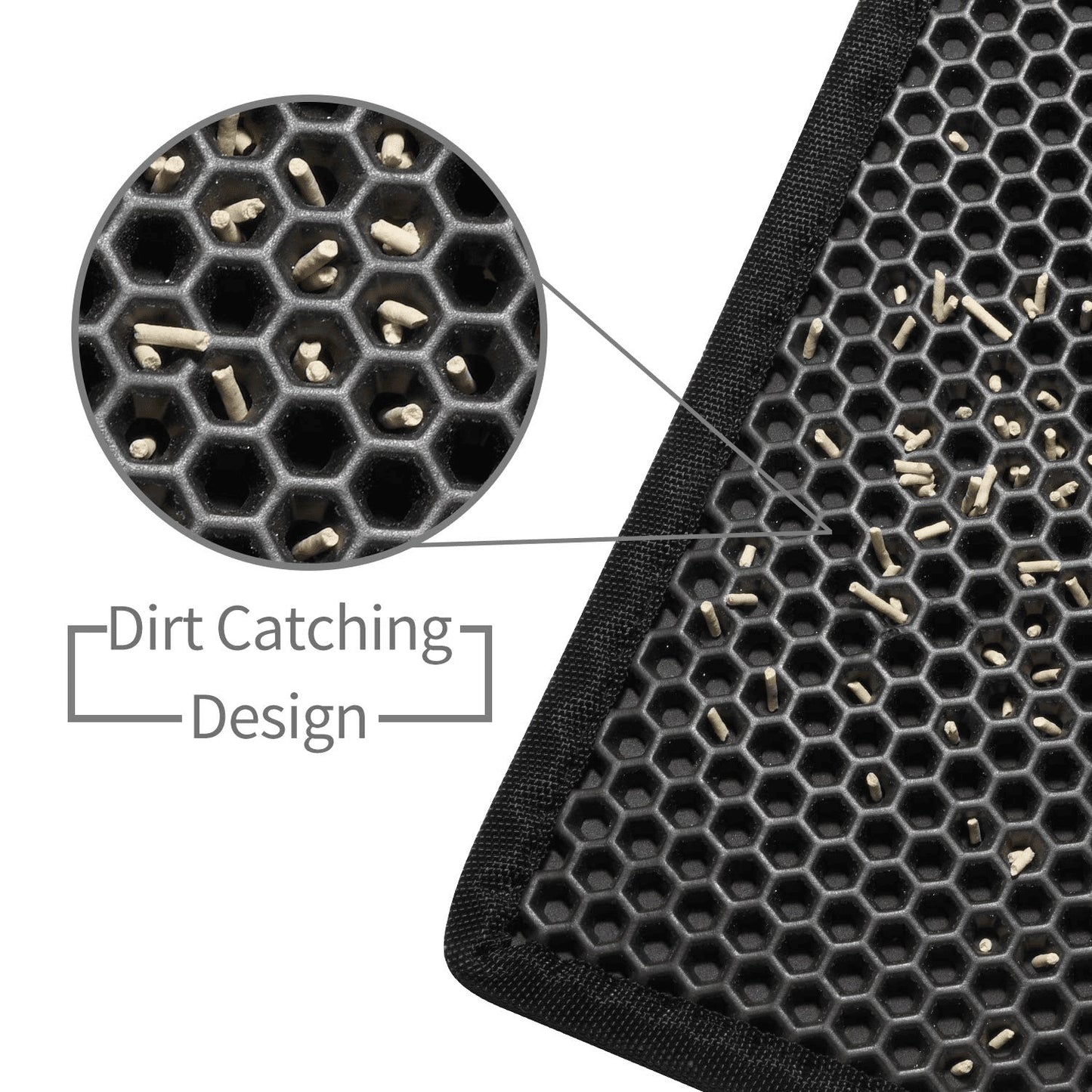 Kitty Cat Litter Mat – Honeycomb Double-Layer Waterproof Non-Slip EVA Pad (24x15 in)