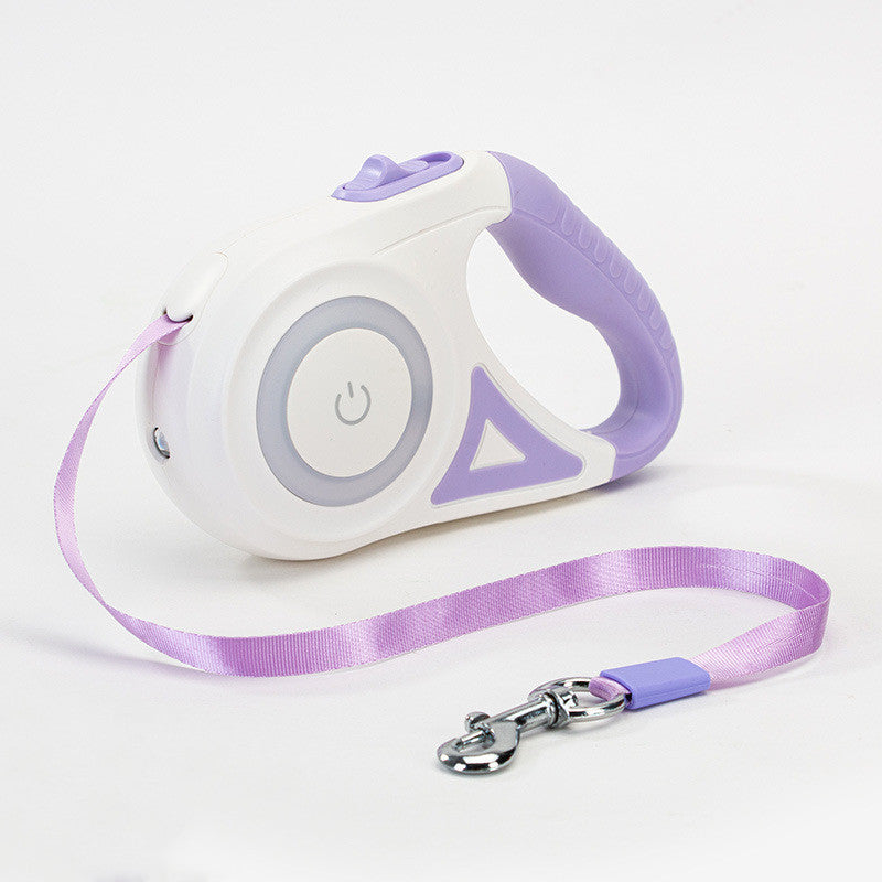Retractable Dog Leash with Collar – Automatic Lock & Spotlight for Small & Medium Pets