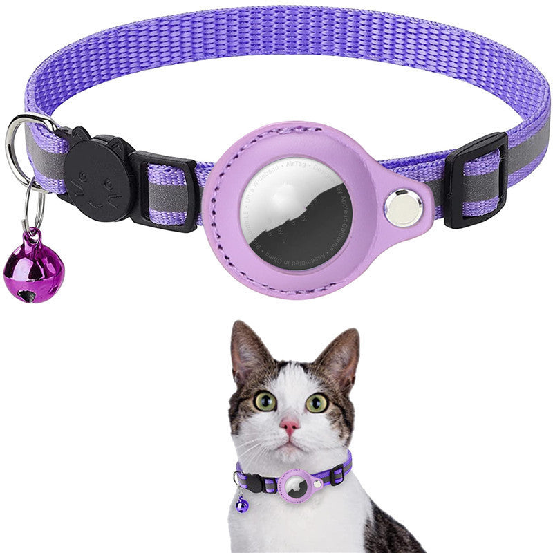 Reflective Airtag Pet Collar – Waterproof Nylon Dog & Cat Collar with Holder