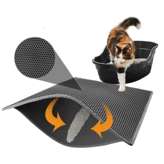 Honeycomb Cat Litter Mat – Waterproof Double-Layer Trap Pad for Easy Cleaning