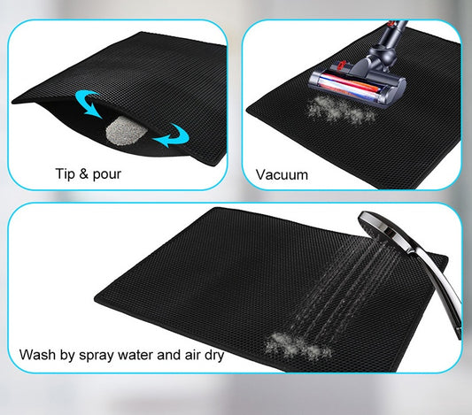 Honeycomb Cat Litter Mat – Waterproof Double-Layer Trap Pad for Easy Cleaning