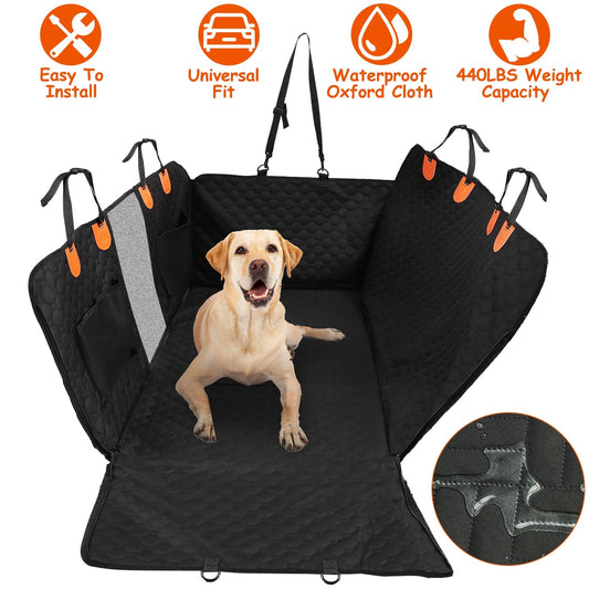 Dog Car Back Seat Cover – Waterproof 600D Oxford Car Seat Protector with Mesh Window