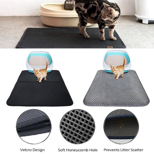 Waterproof Cat Litter Mat – Double Layer EVA Trapping Pad, Easy Clean & Non-Slip